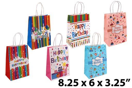 Medium Happy Birthday Kraft Gift Bags