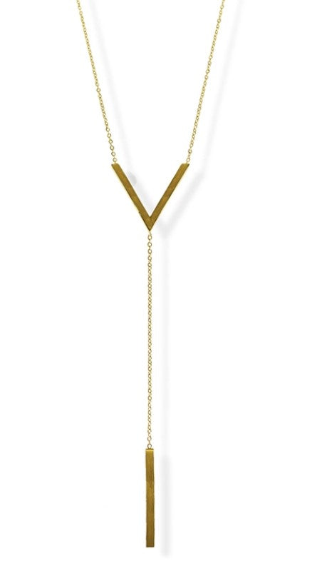 "V" and Bar Y-Necklace