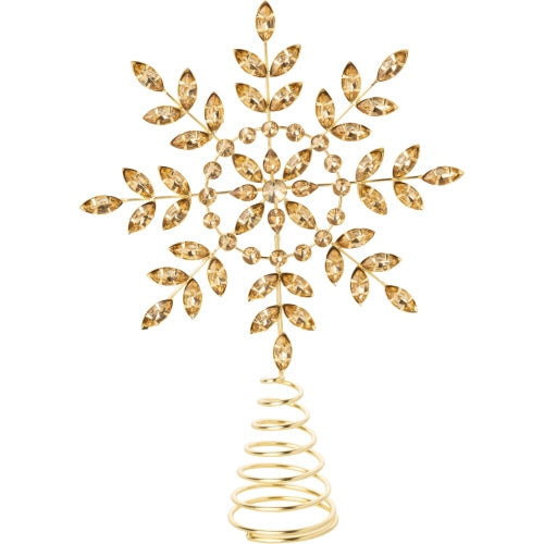 Gold Acrylic Jewel Tree Topper On Shiny Gold 11 In