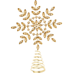 Gold Acrylic Jewel Tree Topper On Shiny Gold Frame 11 In