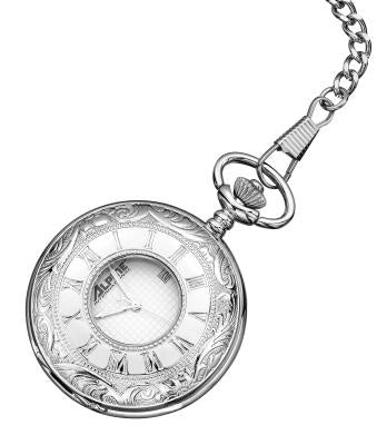 Quartz Pocket Watch - Silver Roman Numerals