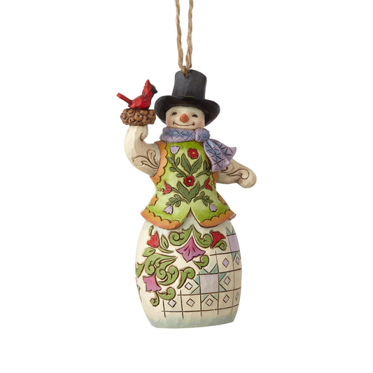 Jim Shore Snowman with Cardinal Ornament