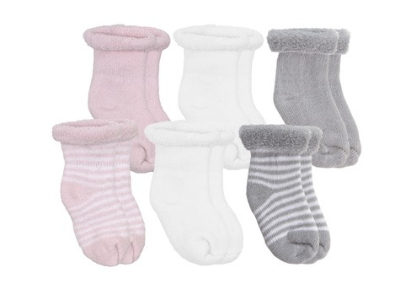 Kushies TerrySocks 6pk - Pink