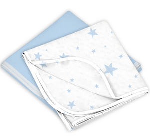 Kushies Receiving Blankets 2 Pack - Blue