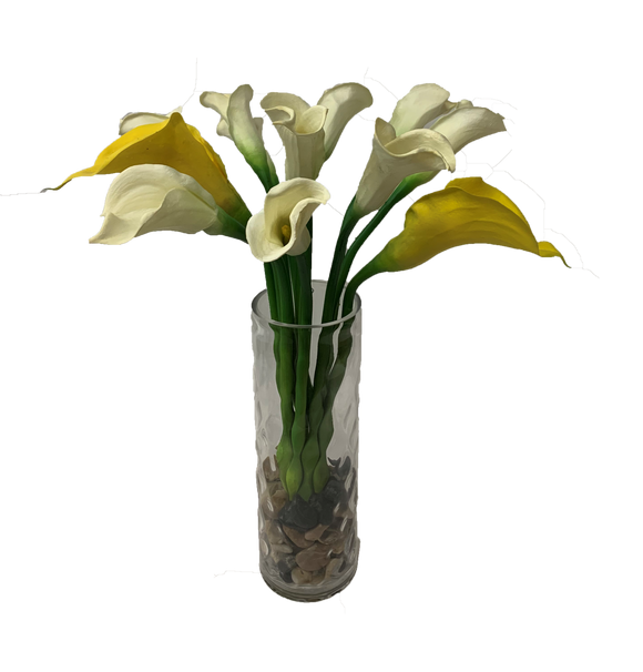 Faux Calla Lily Flower Arrangement Vase 23