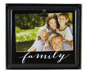 "Family" Black Block Clip Frame