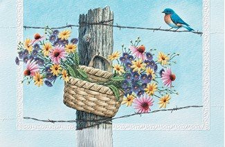 Basket of Wildflowers Birthday Card