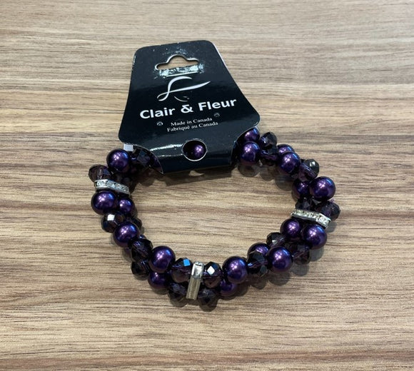 Purple Double Bead Bracelet