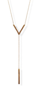 "V" and Bar Y-Necklace