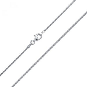 Sterling Silver Rhodium Plated Spiga Chain Length : 20''