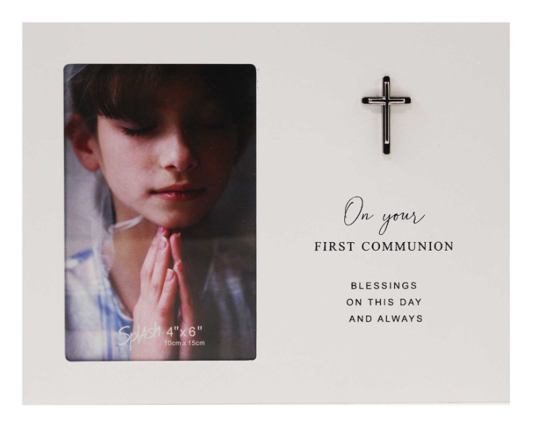 "On Your First Communion" White Frame (4x6)